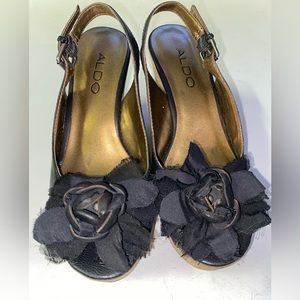 Aldo Black Wedge Heels